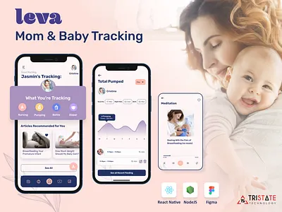 Leva: Mom and Baby Tracking graphic design health fitness mobile app design modern design mom and baby tracking app ui design ux design
