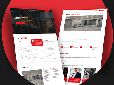InnovX - Landing Page about us page branding design ecube hero section landing page modern web design red thumbnail design ui uiux web design