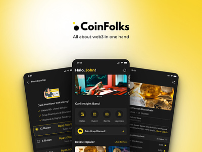 CoinFolks - All About Web3 in One Hand cryptocurrency cryptocurrency apps mobile apps ui uiux uiux portofolio ux web3