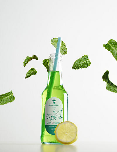 Mint lemonade label design brand design brand identity branding design label design packaging soda