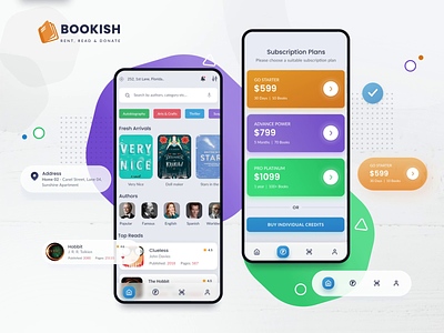 Bookish | Library Mobile App book renting app books mobile app case study design design studio easy design figma library app mobile app design mobile presentation product design screen animation trending design ui ui design ui ux ux ux design