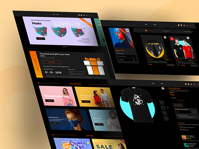 Ecommerce Website Design branding dark theme dark website design ecommerce website hero section landing page mib modern website ui uiux we made in bharat web design