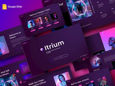 Itrium - Google Slide Presentation Template branding corporate design googleslide metaverse motion graphics portfolio presentation ui vector