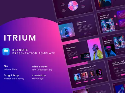 Itrium - Keynote Presentation Template branding corporate graphic design keynote logo metaverse design motion graphics presentation typography ui ux vector