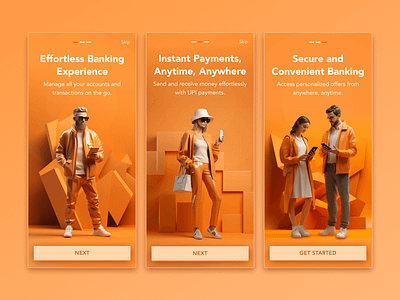 Concept Onboarding Screens - ICICI Bank 3d illustrations ai banking banking app branding finance fintech illustrations mobile app mobile design onboarding ui ui design ux ux design