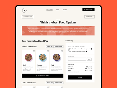 Clean Bowl Club — Web Design. delivery design food order interface landing order page pets ui ux web web design website