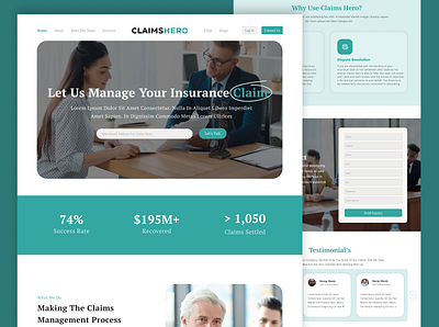 CLAIMSHERO - Landing Page agency apps branding claim clean clean landing page company design digitalmarketing ecommerce graphic design homepage illustration landing page lawyer logo marketingagency marketingconsultant saas salary