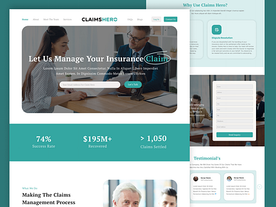 CLAIMSHERO - Landing Page agency apps branding claim clean clean landing page company design digitalmarketing ecommerce graphic design homepage illustration landing page lawyer logo marketingagency marketingconsultant saas salary