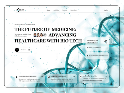 UI for BioTech Solutions Medicine main page design landing page main page medicine site ui uiux web design website