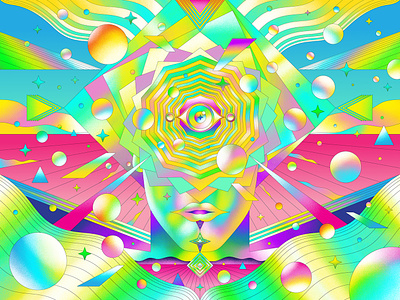 Visions affinity affinity designer art direction design eye face fun glow graphic illustration illustrator landscape personal work psychedelic retro sci fi surreal texture vector vivid