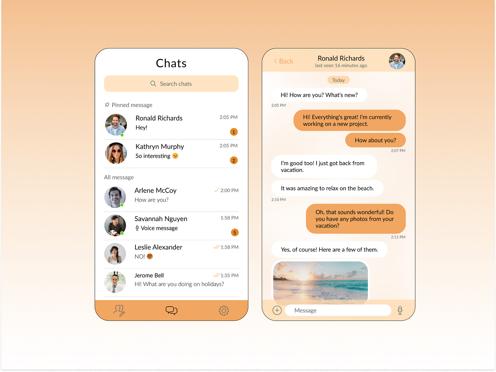 Direct Message by Valeriia Nikolaichuk on Dribbble