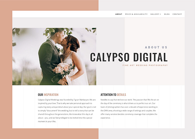 Landing Page Exploration - Calypso Digital Wedding Photography branding color design graphic design logo typography ui web design wordpress