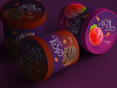 Premium Acai Sorbet - Ice Cream Packaging Design best packaging design agency box label design box packaging design branding creative design agency creative packaging graphic design graphic designer ice cream ice cream jar packaging ice cream packaging ice cream packaging design illustration jar label design jar packaging design label design logo design packaging design packaging design agency photoshop