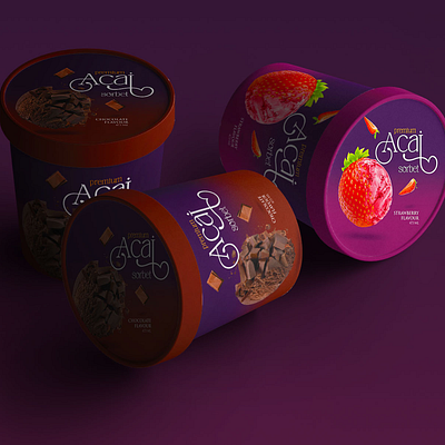 Premium Acai Sorbet - Ice Cream Packaging Design best packaging design agency box label design box packaging design branding creative design agency creative packaging graphic design graphic designer ice cream ice cream jar packaging ice cream packaging ice cream packaging design illustration jar label design jar packaging design label design logo design packaging design packaging design agency photoshop