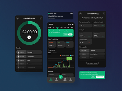 Daily UI - 041 Workout Tracker analytic dailyui darkmode ui ux