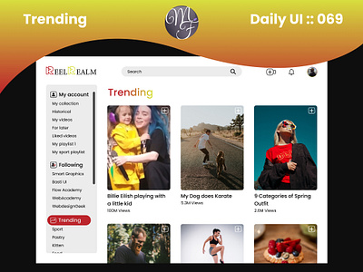 Trending Daily UI 069 account application branding call to action category cta daily ui design follow followers friends graphic design illustration logo social network trending ui ux videos website