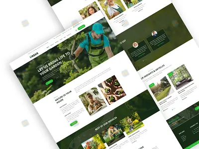 Responsive Landing Page Design - Urban Lawns agency brand branding creative design firm gardening homepage landingpage landscape minimal mockup outdoor living patio responsive services ui ux web web design