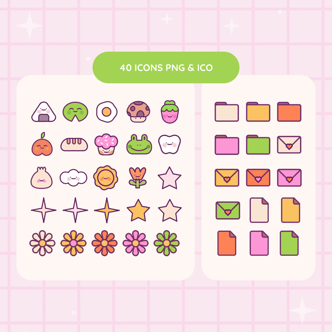 Kawaii Desktop Icons by Andreia Morar on Dribbble