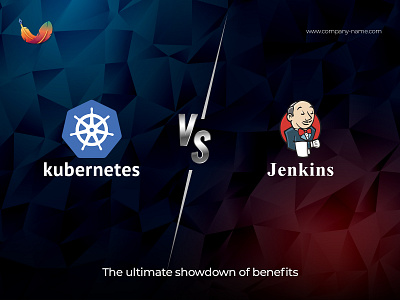 K8s vs. Jenkins graphic design photoshop vector