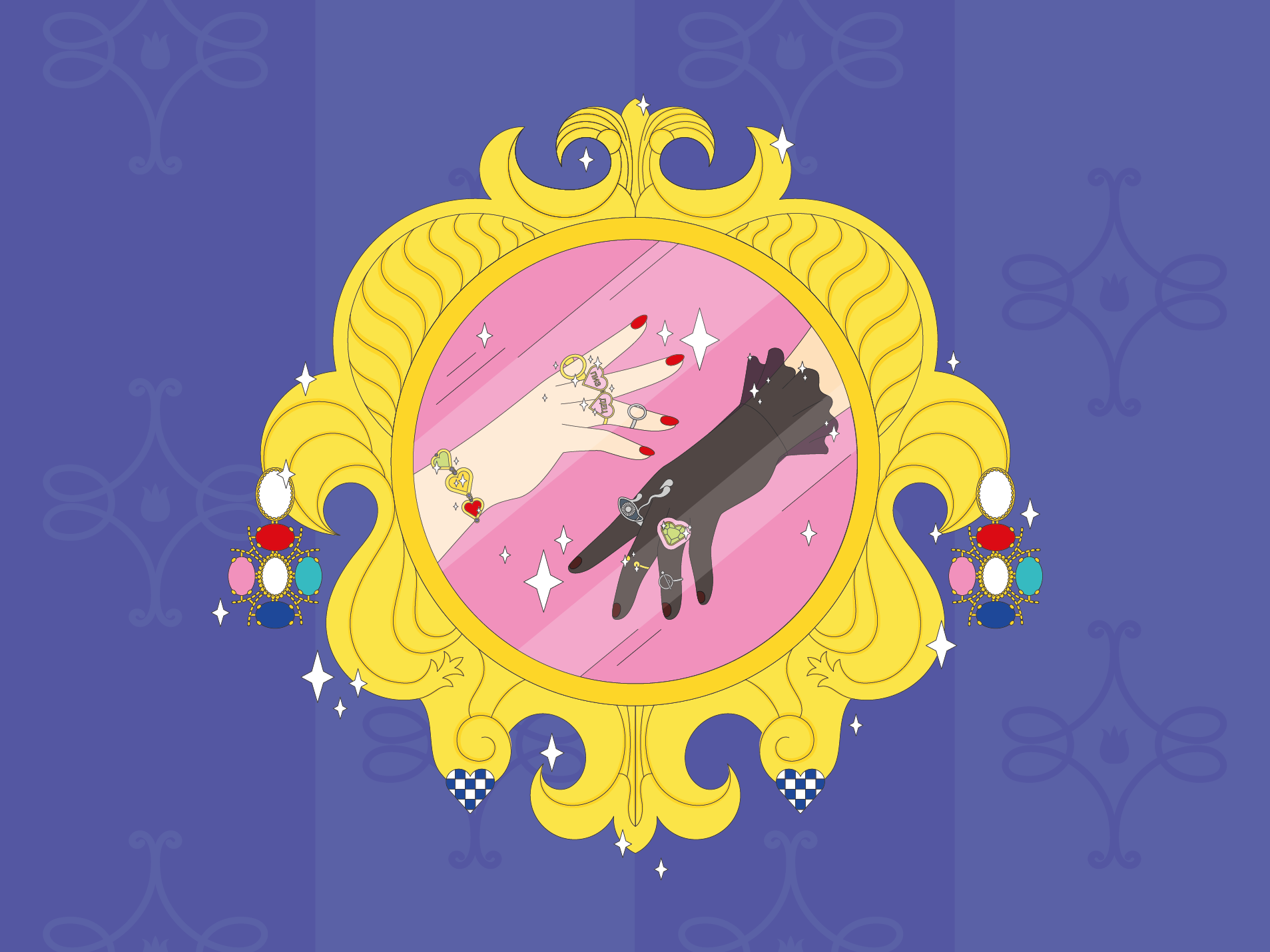 Brand Illustration 2d adobe illustrator branding colorful earrings flat design flat illustration graphic design hands illustration jewelry mirror postcard poster retro ring vector art vector illustration vintage yellow