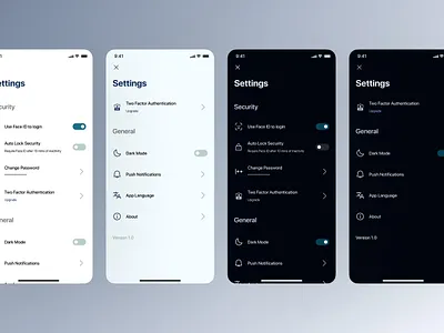 Settings Page for Finance App app dailyui design ui ux