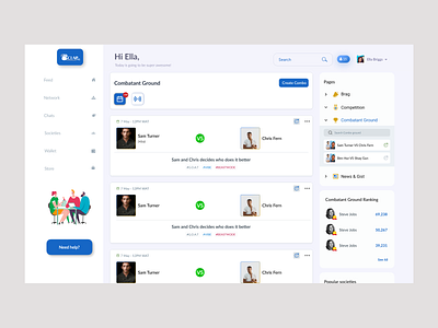 Clapmi- Combatant ground social media ui ux web
