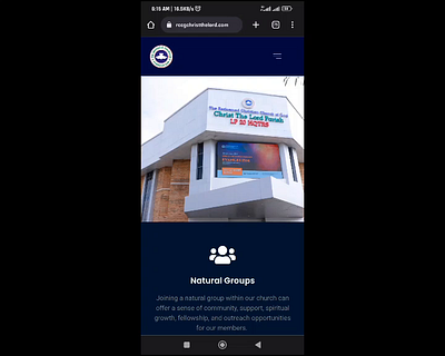 RCCG new website navigation on phone video