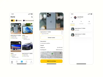 Barter- ecommerce app app ecommerce swap ui