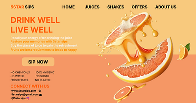 Landingpage of orange juice juicelandingpage landingpage landingpagedesign orangelandingpage ui uidesigner uiinspirations uiux