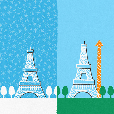 The Eiffel Tower can be 15 cm taller in the summer did you know digital art digital illustration eiffel tower france fun fact illust illustration paris procreate イラスト