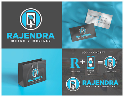 Logo Design | Rajendra - Watch & Mobiles 3d branding design graphic design logo typography vector