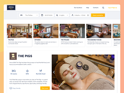 Booking platform - Norfolk Passport booking dashboard design horeca hotel platform pub restaurant spa ui design user experience ux