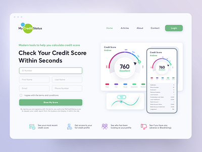 Credit Status Hero app app design app interface banner branding credit credit score dashboard design hero illustration logo ui user experience user interface web web design website