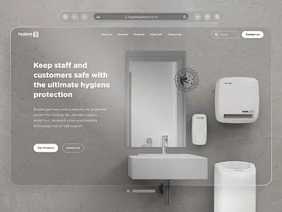 Marketing website for the Hygiene Systems 3d apple vision branding despensers hygiene interface ivision marketing pro product service systems ui ux visual identity web