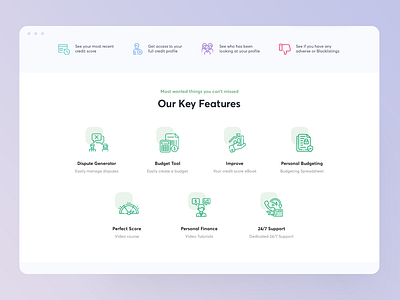 Key Feature Credit Status about us app app design app interface branding design feature illustration key featue logo section ui user experience user interface website website design