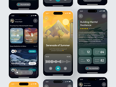 Calmora - Mental Health Mobile App anxiety app calm doctor healthcare doctor health meditation mental mental illness mentalhealth mindfulness mobile mobile app music self care self help app therapy ui uiux ux wellness