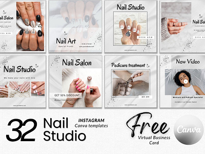 Nail Salon Canva Templates brandidentity branding canva canva designs canva instagram canva modelos instagram canva templates canvadesign canvainstagram canvatemplate canvatemplates designs canva identidadevisual manicure modelos de canva nail salon nail studio pedicure templatesinstagram unhas