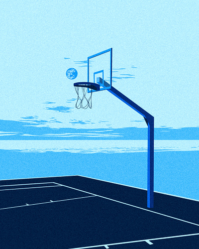 Basketball Court art blue design digitalart flatillustration graphic design illustration