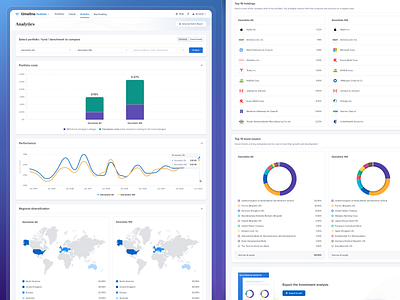 Investment analytics compare view app chart design finance graph interface minimal ui ux web