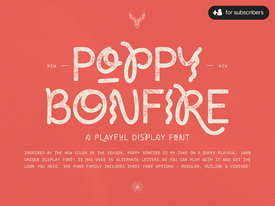 Poppy Bonfire — Modern Display Font 80s display font download font fun funky groovy hippie lettering pixelbuddha typeface typography vintage