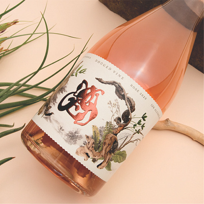 Dogged Vine Rosé branding design graphic design illustration logo design package design packaging typogaphy