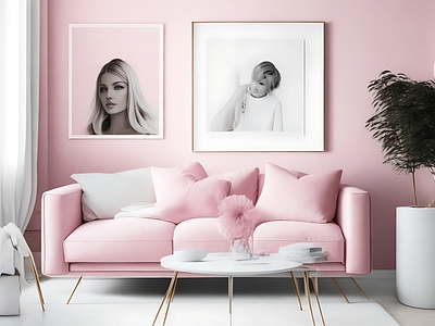 Modern Living Room Interior | Stylish Sofa in Lovely Pink Color sleek lines