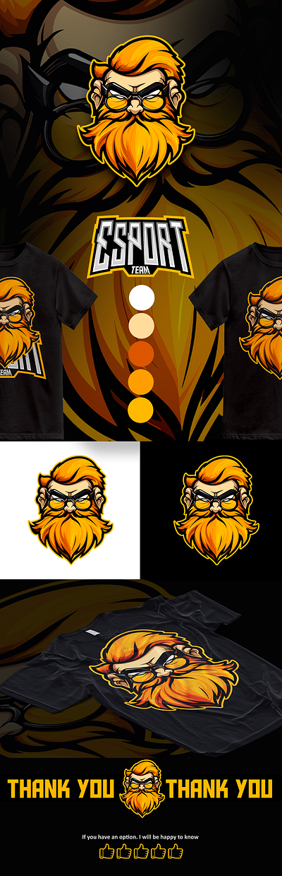 BEARDED Esports Logo Design Concept branding design esport gamming graphic design illustration logo logo mascot twitch vector