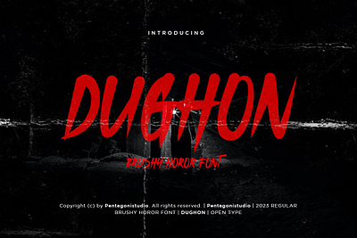 Dughon | Halloween Brush Font candy canva classy design fashion font halloween illustration magazine mockup october party retro typeface vintage
