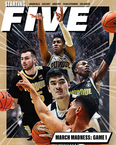 Purdue Basketball Starting 5 basketball photoshop sports graphics