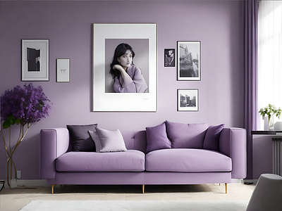 Modern Living Room Sofa in Lovely light purple-gray Color pink and purple