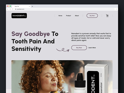 Tooth Sensitivity Landing Page design figma landing page tooth toothpaste ui uiux uiuxdesign ux web web design