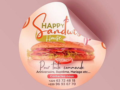 Etiquette pour boite de sandwich à emporter branding graphic design