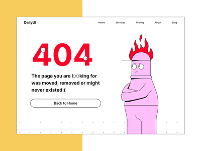 404 Page 404 404 page bright colorful daily ui page not found pink ui yellow