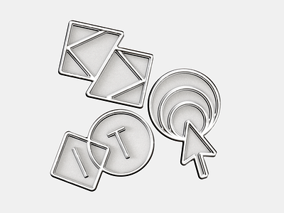 Pins as Icons 3d branding graphic design illustration metallic pins ui